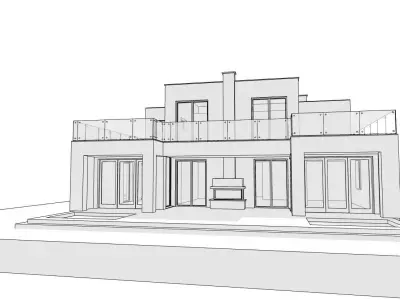 Modern flat house 3D model