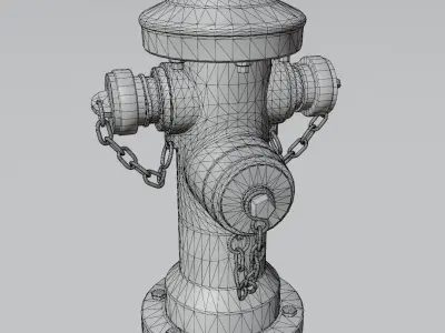 Aged Hydrant Low-poly 3D model