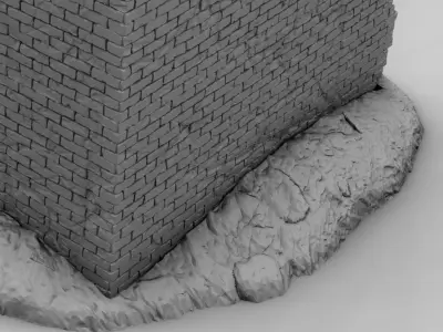Ruined building 3D print model
