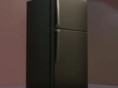 Top-Freezer Refrigerator Low-poly 3D model