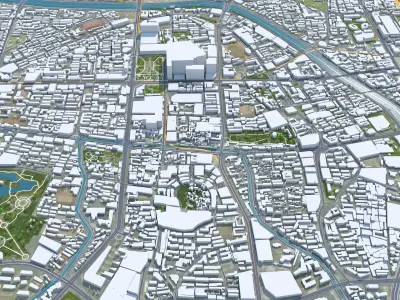Xuzhou Jiangsu China 40km AI Low-poly 3D model