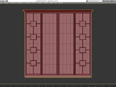 Wardrobe 3d model sliding closet door with glass panels Low-poly 3D model