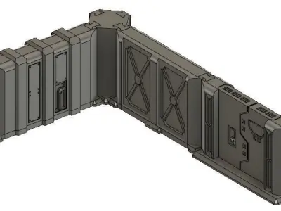 Modular Sci Fi Walls 3D print model