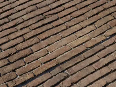 Handmade Rustic Brick Courses PBR Texture Texture