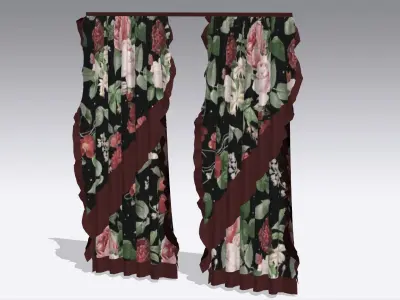 Curtain Low-poly 3D model 38