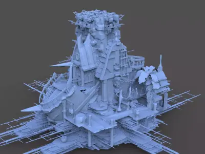 Samoan Island beach Sci fi Abode 7 3D model