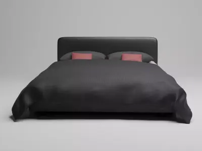 Modern Black Bed Free 3D model