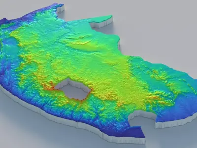 South Africa Terrain Country 3D model