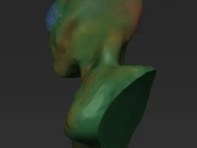 Alien bust 3D model