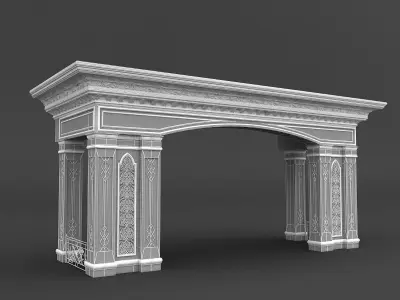 mosque entrance 02 3D model