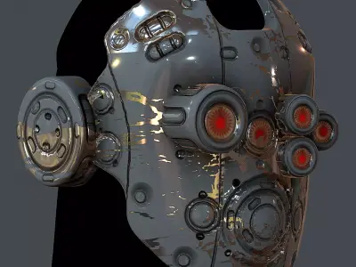 Gas mask helmet 3d model scifi Low-poly 3D model purchase