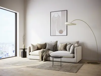 interior living room scene 35 3D model