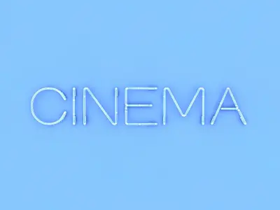 Cinema Neon Sign Low-poly 3D model