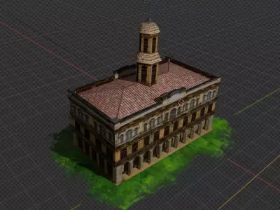 Reneissance Spanish Town Hall Low-poly 3D model