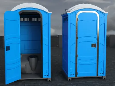 Portable Restroom Low-poly 3D model