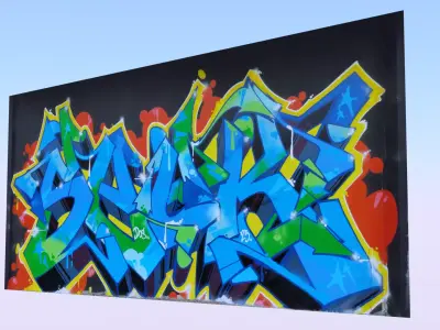 Graffiti wall XIX 3D model