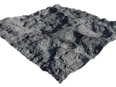 The surface of a crater  The surface of an alien planet  3D model