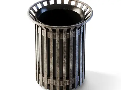 Street Trash Bin 3D model