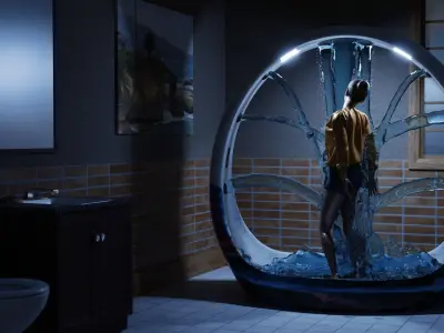 Futuristic Circular Shower Free 3D model