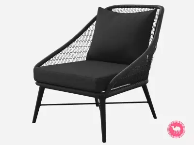 Tupo Slate Gray Lounge Chair Low-poly 3D model
