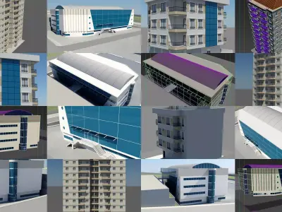 Buildings apartment building - apartment building 3D Model Pack