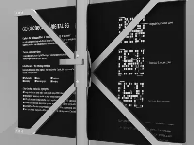 Ultra-Realistic Color Checker with Grey and Chrome Ball Free low-poly 3D model