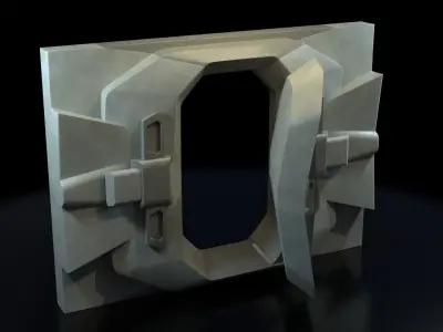 SciFi Door Low-poly 3D model purchase