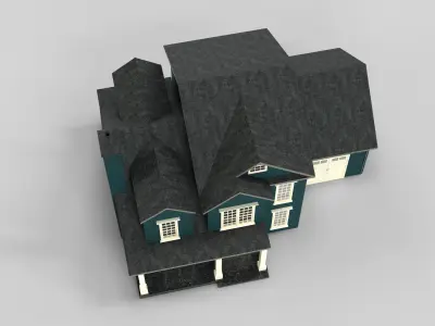 British House Design 14T3  Low-poly 3D model