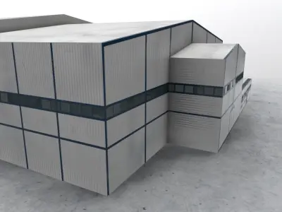 EGCC Hangar 4 Low-poly 3D model