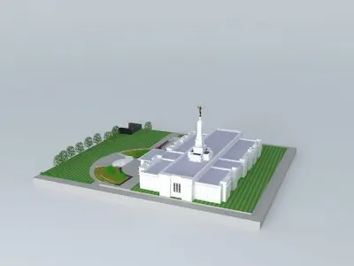 LDS. Temple Ciudad Juarez, Chihuahua, Templo Mormon Mexico. 7... Free 3D model