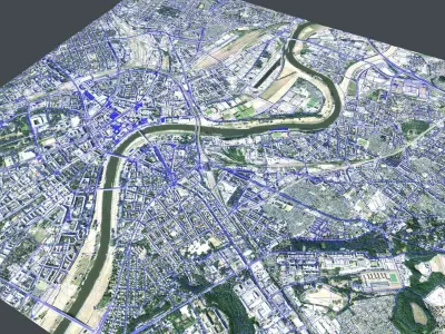 Streets and roads Drezden Germany 3D model