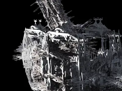 Mega Sci-Fi city Space station Kitbash 6 3D model