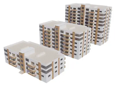 Residential Building with internal 2 3D model