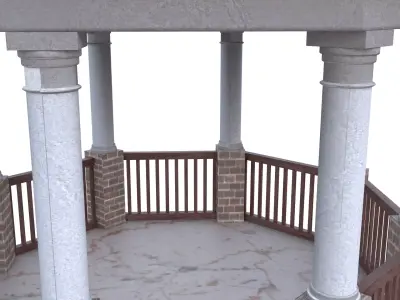 Gazebo Pavilion Low Poly 3D Model PBR Textured Blender Ready Low-poly 3D model