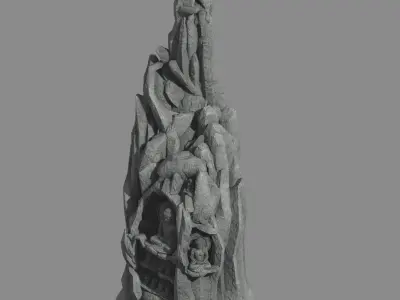 Tianyin Temple - rockery - Buddha phase 01 3D model