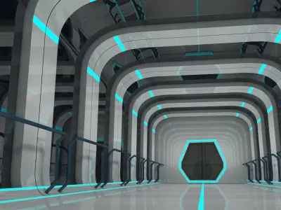 Sci Fi Corridor 3D model 28