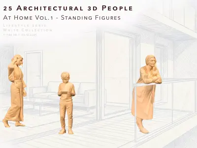 At Home Vol1 - 25 Standing Figures for Architecture 3D print model