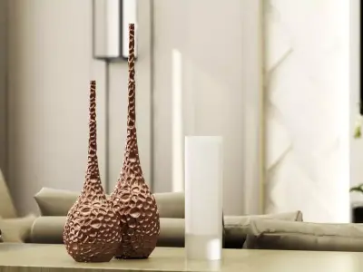 Living Hall Interior Scene Design 3D model