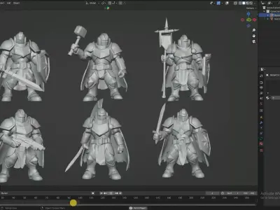 Void Paladins Heavy Line Infantry 6 Poses Print-Ready STL 3D print model