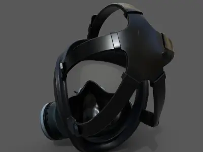 Gas mask helmet scifi military combat soldier  Low-poly 3D model