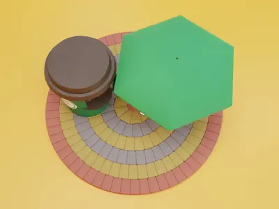 Coffee Cup Kiosk Scene  3D model