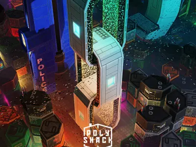 Low Poly Sci-Fi Building 1 - Pixel City 3D Asset Pack Low-poly 3D model