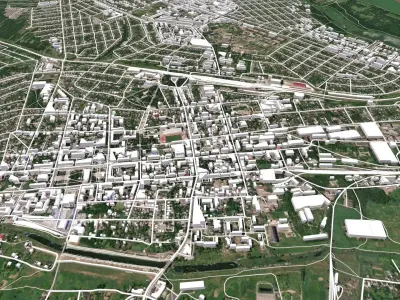 Cityscape Bakhmut Donetsk region of Ukraine 3D model