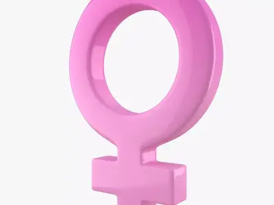 Female Gender Symbol 3D model
