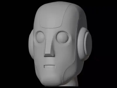 Robot Head Character Bust 3D print model