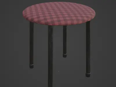 Steel Stool E 04 3D model