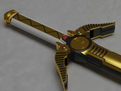 Power Rangers Inspired Lost Galaxy Quasar Saber and Sheath 3D print model