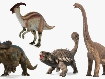  Herbivorous Dinosaurs Rigged Collection 2 