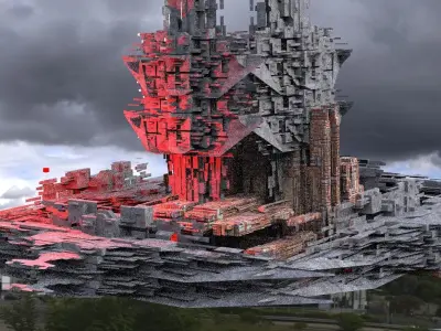 Dark Cyberpunk City Base 4  3D model