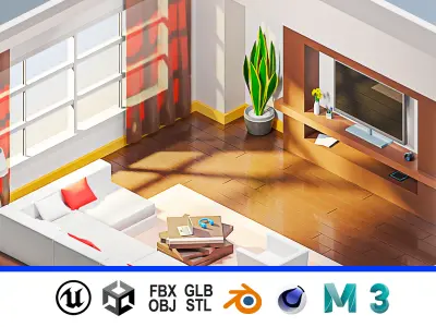 Room 21 Low-poly 3D model